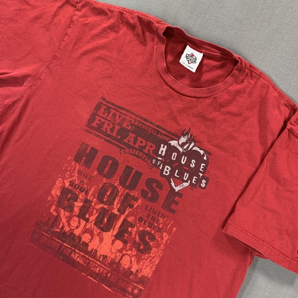House Of Blues Shirt Mens 2XL Red‎ Orlando Live Music Graphic Tee Concert